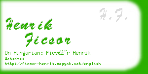 henrik ficsor business card