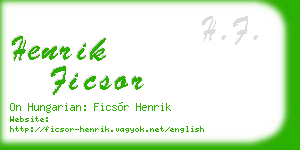 henrik ficsor business card
